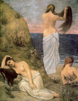 Pierre-Cecile Puvis De Chavannes : Young Girls by the Sea